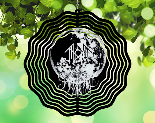8in Sleep Token Wind Spinner featuring fandom-inspired artwork