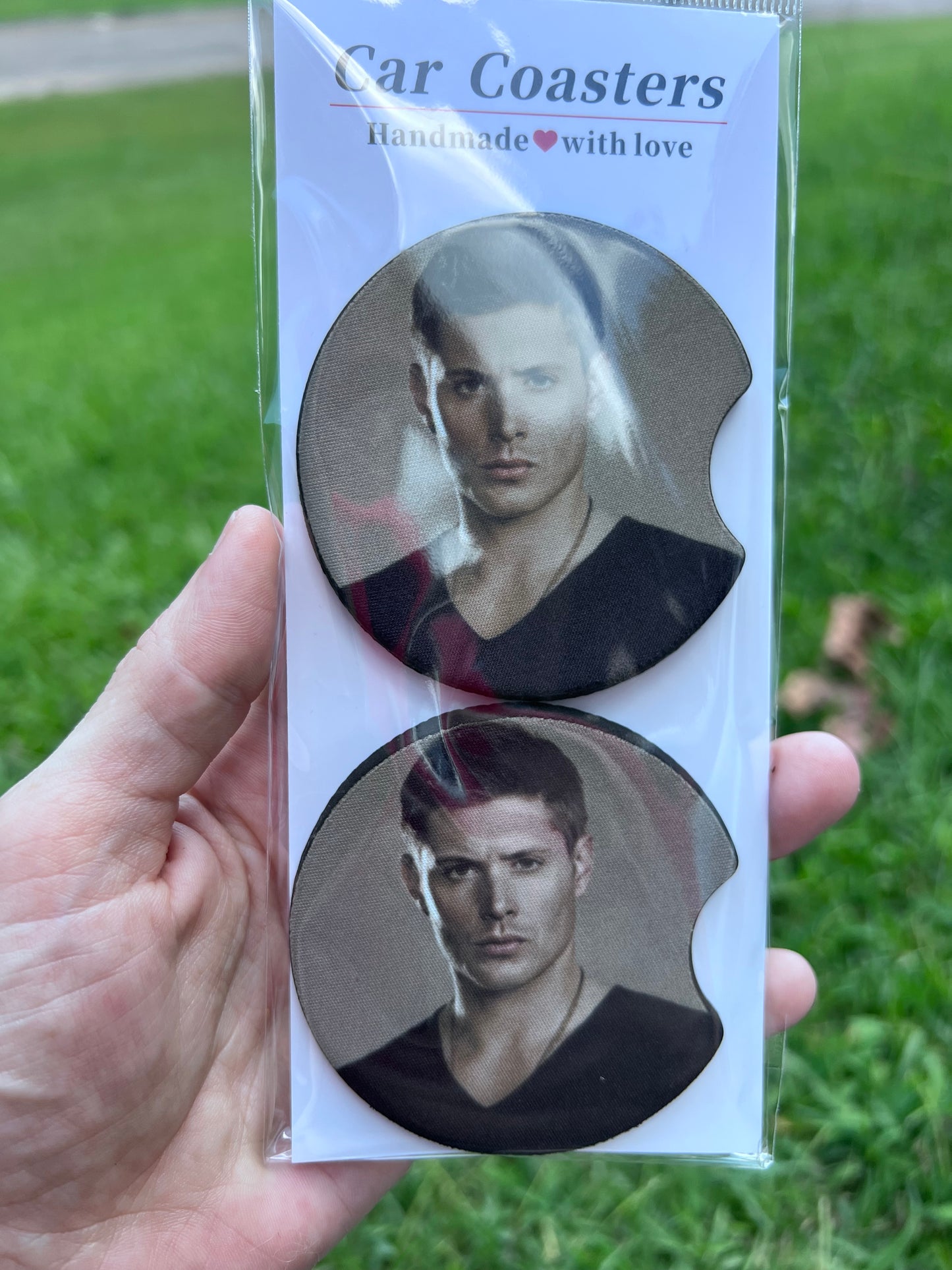 Supernatural Car Coaster Set | Dean Winchester Inspired Car Accessories | TV Show Fan Gift | Absorbent Coasters Set of 2 featuring the design artwork