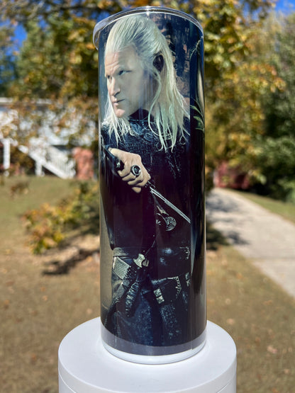Game of Thrones Targaryen Tumbler 20oz | Daemon & Aemond Cup | Dragon Aesthetic Fantasy Drinkware featuring the design artwork