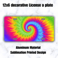 Tye dye license plate