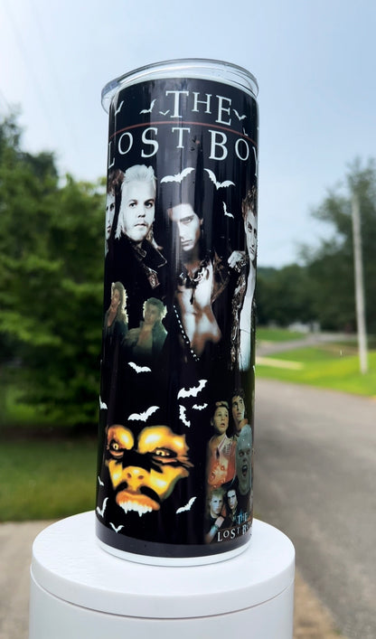The Lost Boys 80s Horror Cult Classic 20oz Skinny Tumbler featuring the design artwork