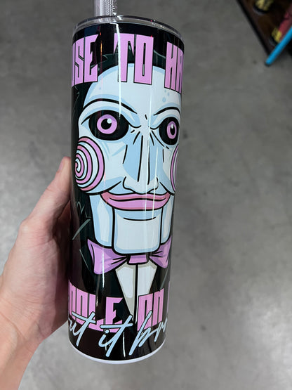 I Used To Have A Handle On Life But It Broke Saw Tumbler | Spooky Cute Tumbler