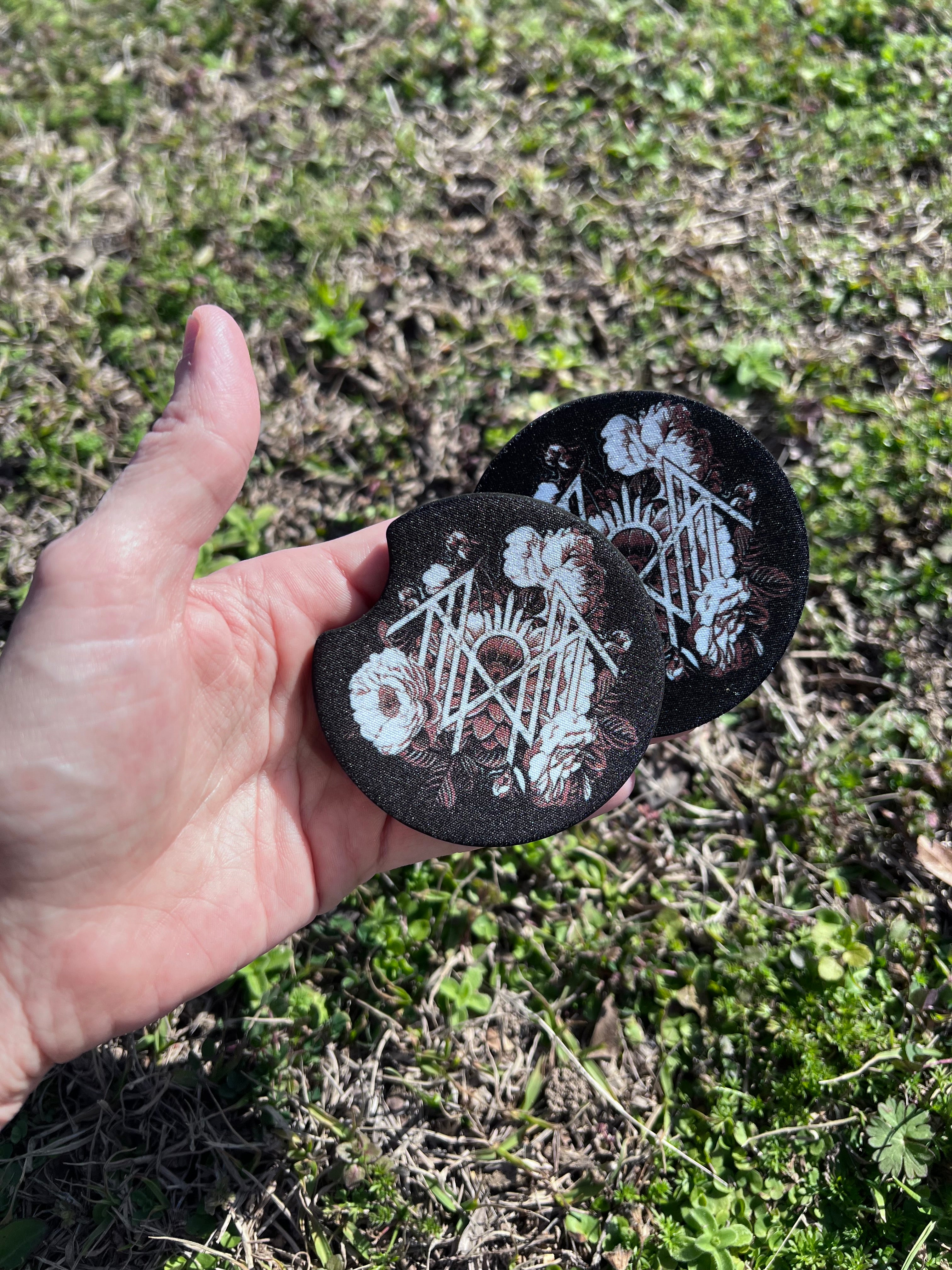 Floral Sleep Token Car Coaster Set | Aesthetic Car Accessories