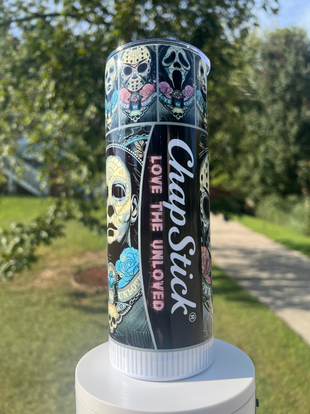 Horror Villian Chapstick tumbler