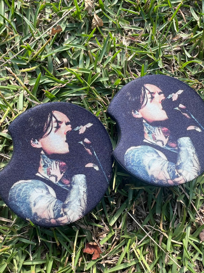 Noah Sebastian Bad Omens Neoprene Car Coaster Set (2-Pack) | Alt Metalcore Music Merch⁠