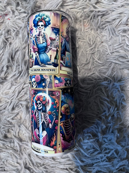 20oz Bright Tarot Tumbler | Mystical Aesthetic featuring tarot mystical inspired artwork