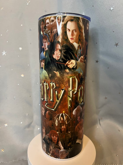 20oz Harry Potter Collage Tumbler featuring harry potter inspired artwork