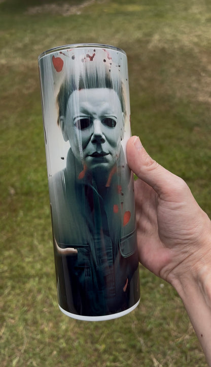 20oz Michael Myers Horror Tumbler | Halloween featuring michael myers halloween horror inspired artwork