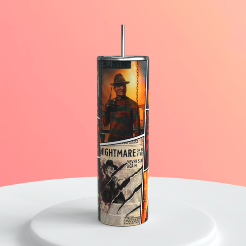 20oz Freddy Krueger Nightmare on Elm Street Tumbler | Horror Movie Travel Cup