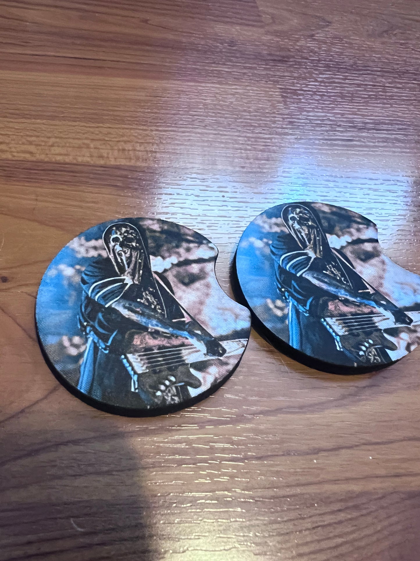 Sleep Token Inspired Car Coaster Set | Gothic Alternative Neoprene Car Cup Holder Coasters | Music Fan Car Accessories featuring the design artwork