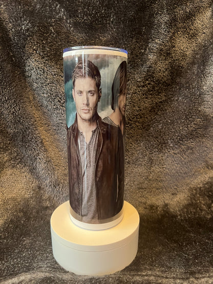 20oz Supernatural Tumbler | Dean & Sam Winchester featuring supernatural dean sam inspired artwork