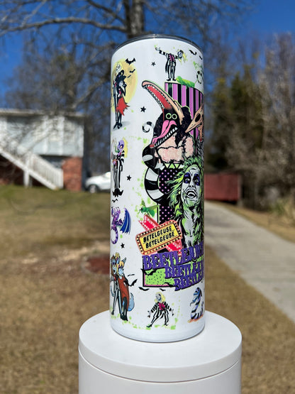 20oz Beetlejuice Tumbler | Tim Burton featuring beetlejuice tim burton inspired artwork