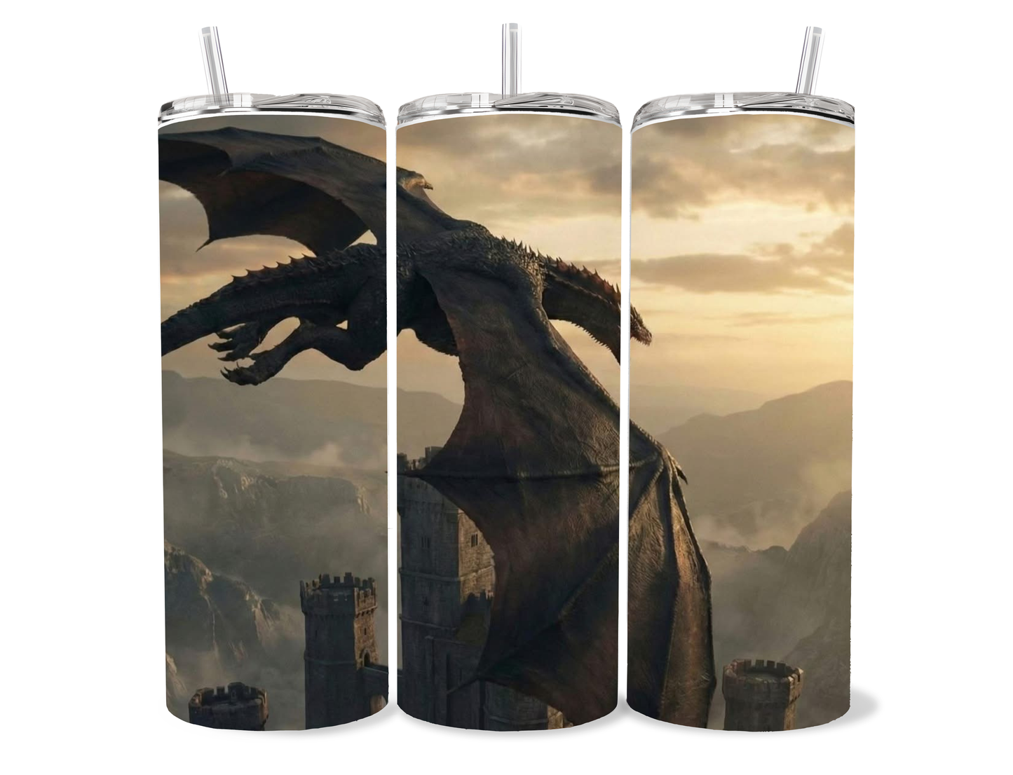 Game of Thrones Dragon Tumbler 20oz | House Targaryen Cup | Fantasy Dragon Aesthetic Drinkware (Multiple Designs) featuring the design artwork