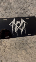 Sleep Token inspired Ritual sigil logo on a 12x6 black aluminum license plate.