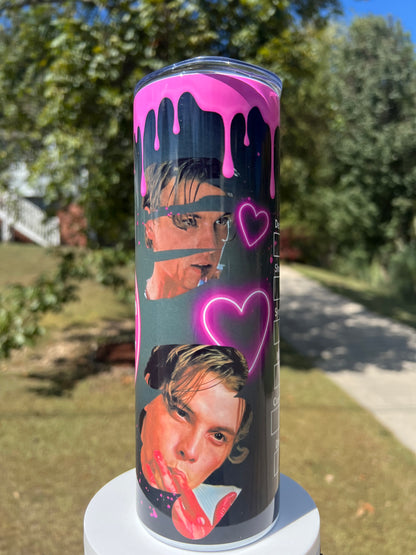20oz Ghostface & Billy Loomis Tumbler | Scream featuring scream ghostface billy loomis inspired artwork
