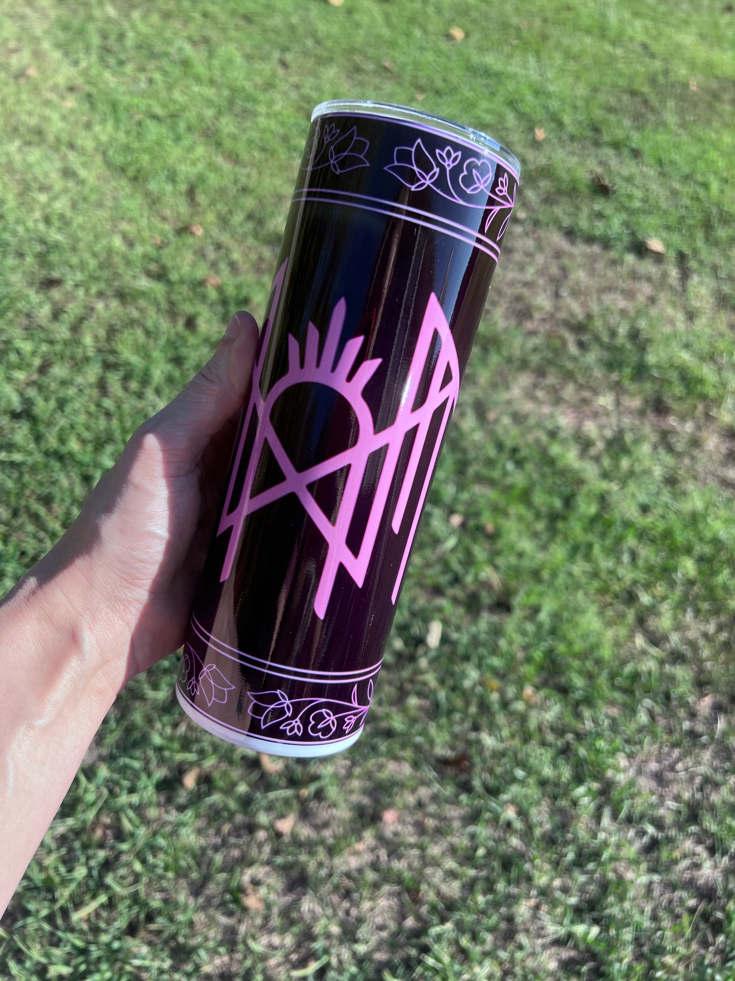 20oz Pink “Sleep T0ken” themed tumbler cup