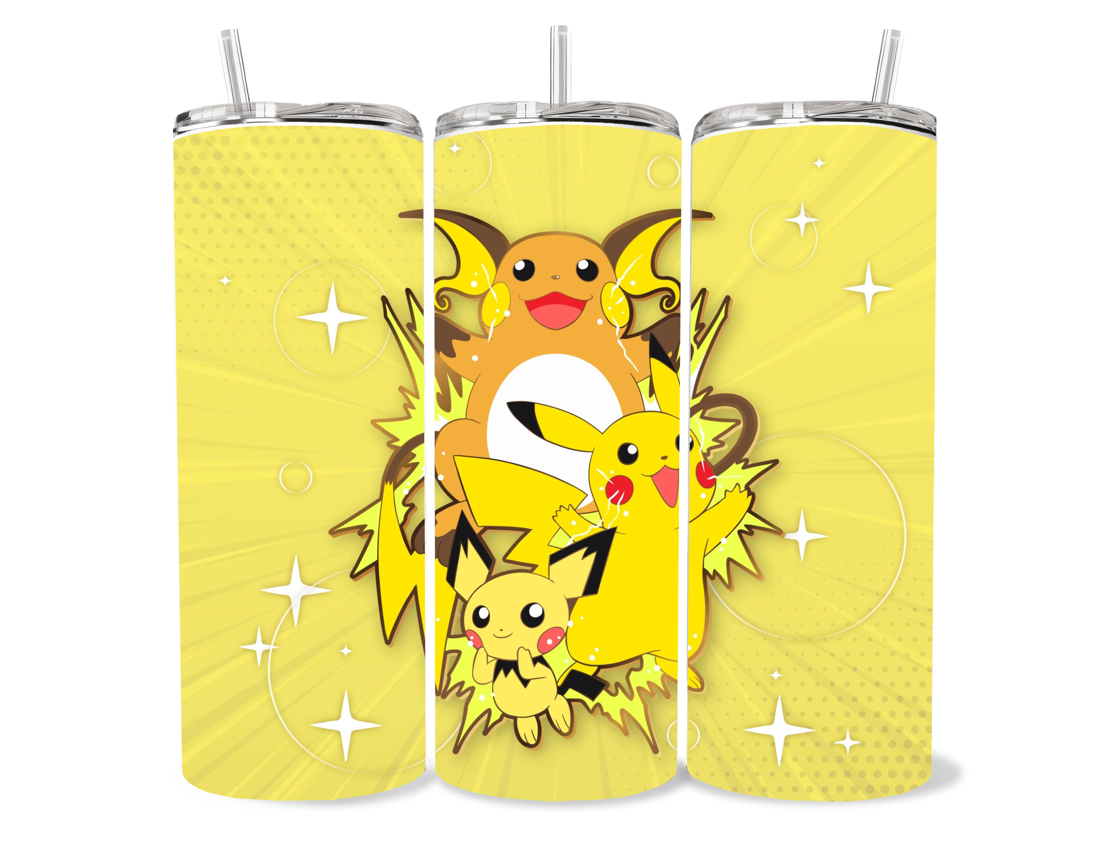Pika evolution themed tumbler- bright colorful tumbler