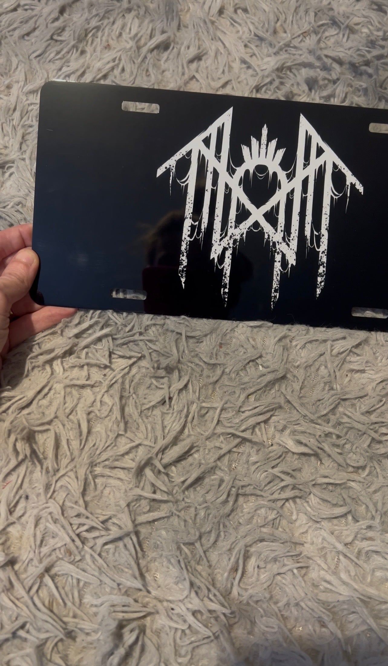Sleep Token Inspired "Ritual" Logo Aluminum License Plate – 12x6 Black & White featuring the design artwork
