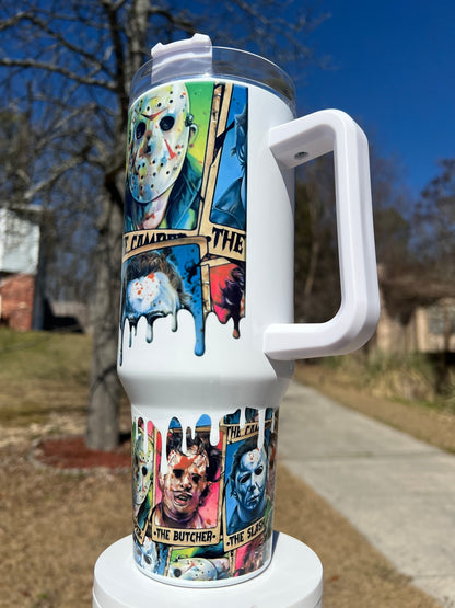 40oz Horror Tumbler | Horror Fan featuring horror fandom inspired artwork