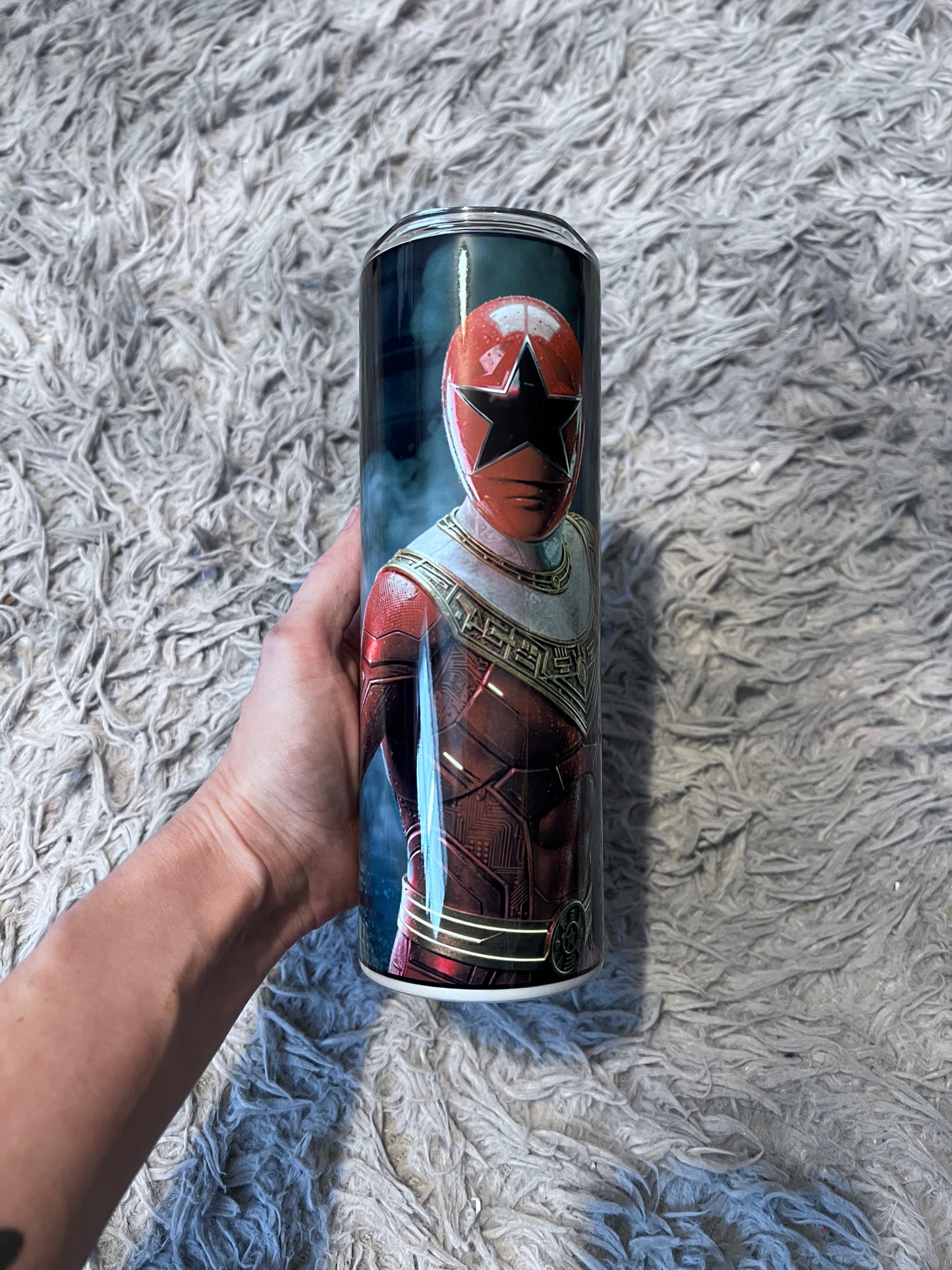 20oz Power Rangers Zeo Ranger Tumbler featuring fandom-inspired artwork