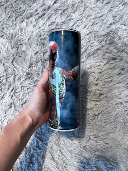 20oz Power Rangers Zeo Ranger Tumbler featuring fandom-inspired artwork
