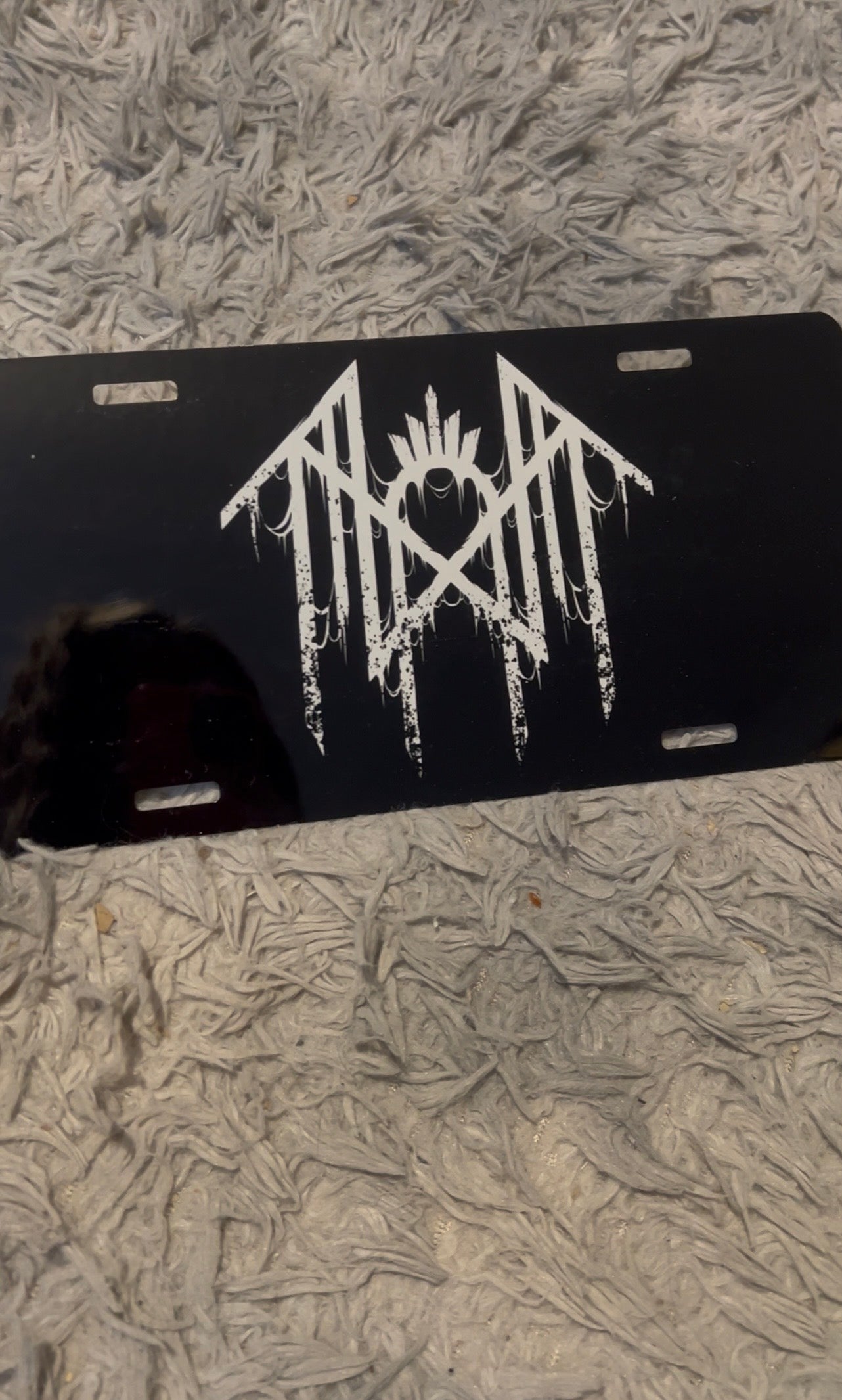 Sleep Token Inspired "Ritual" Logo Aluminum License Plate – 12x6 Black & White