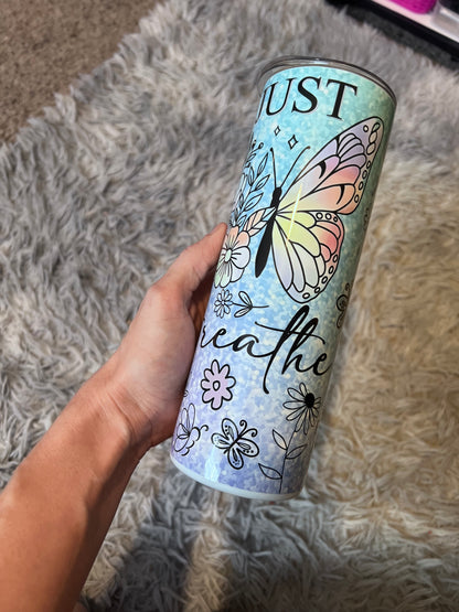 Just Breathe 20oz Tumbler featuring the fandom-inspired design