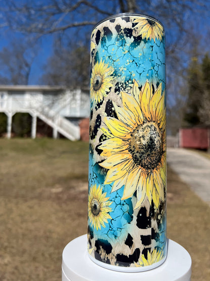 20oz Grandma Sunflower Tumbler featuring grandma sunflower inspired artwork