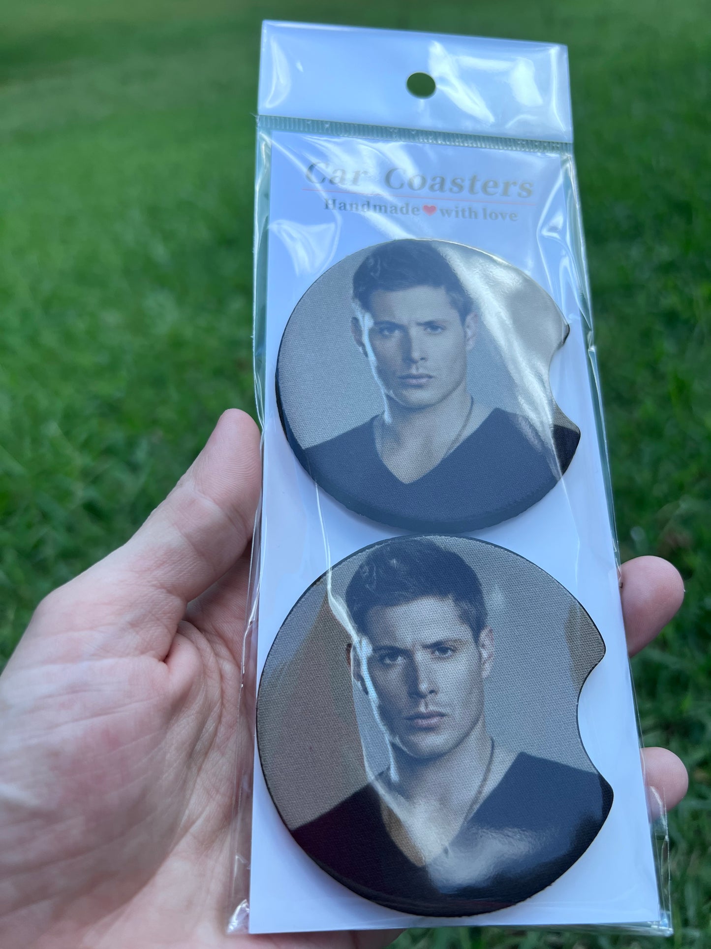 Supernatural Car Coaster Set | Dean Winchester Inspired Car Accessories | TV Show Fan Gift | Absorbent Coasters Set of 2 featuring the design artwork