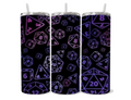 D&D Dice Tumbler - Colorful Die Designs with Icons - Fun and Functional Drinkware for D&D Enthusiasts