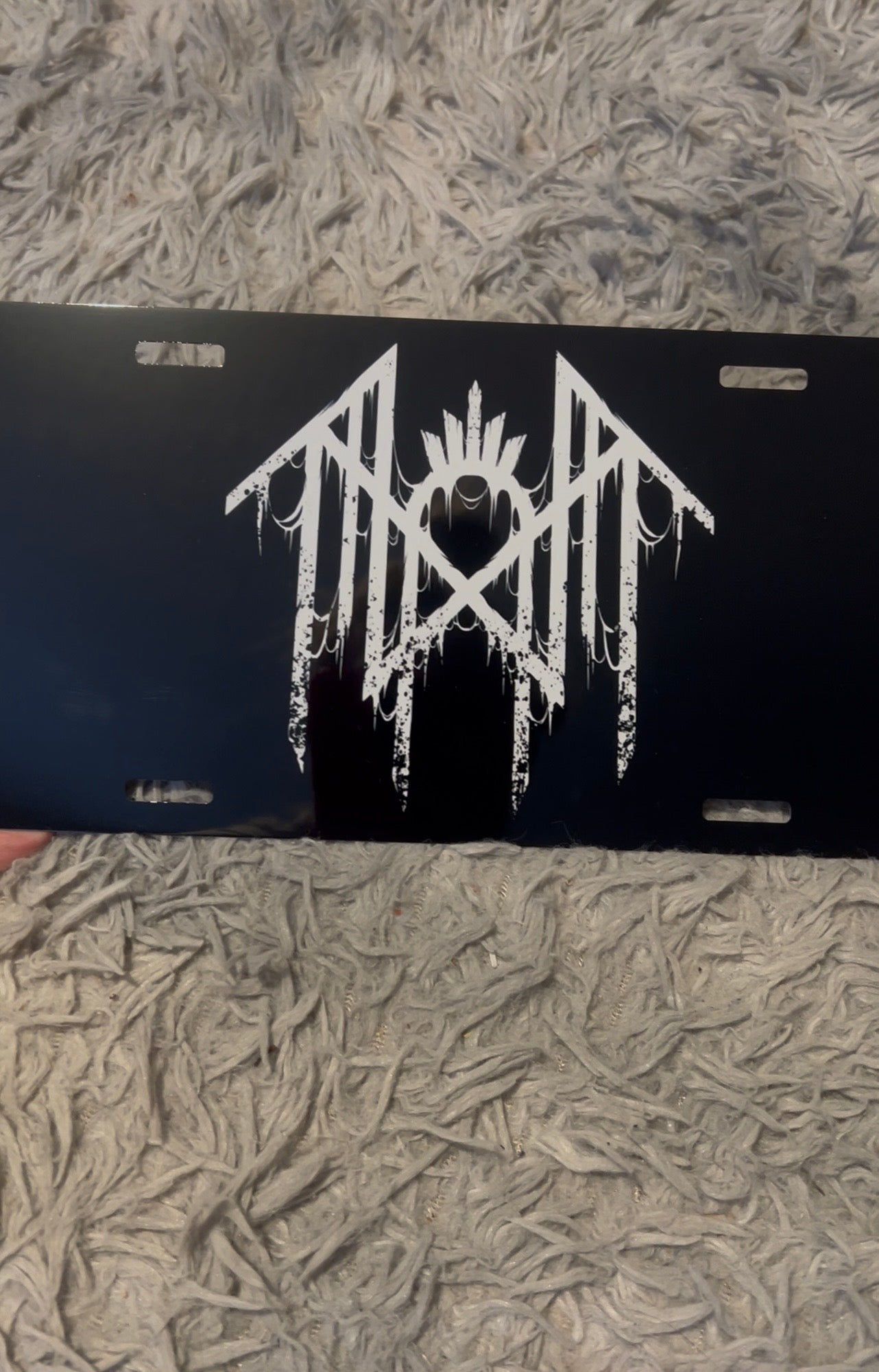 Sleep Token Inspired "Ritual" Logo Aluminum License Plate – 12x6 Black & White