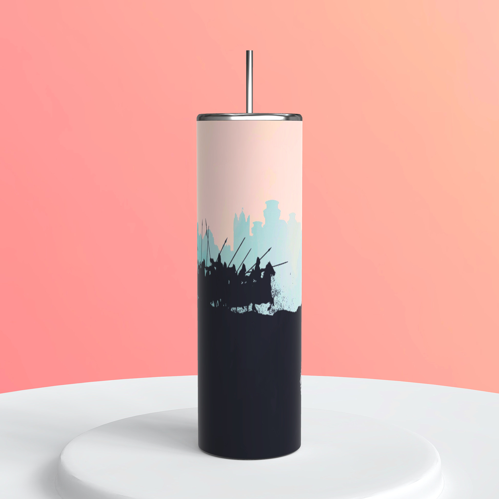 Game of Thrones Jon Snow Tumbler 20oz | White Wolf Cup | Fantasy Stark Aesthetic Drinkware featuring the design artwork