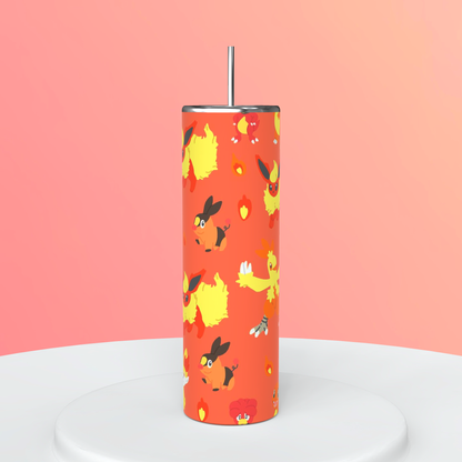20oz Fire Pokémon Tumbler featuring fire pokémon inspired artwork
