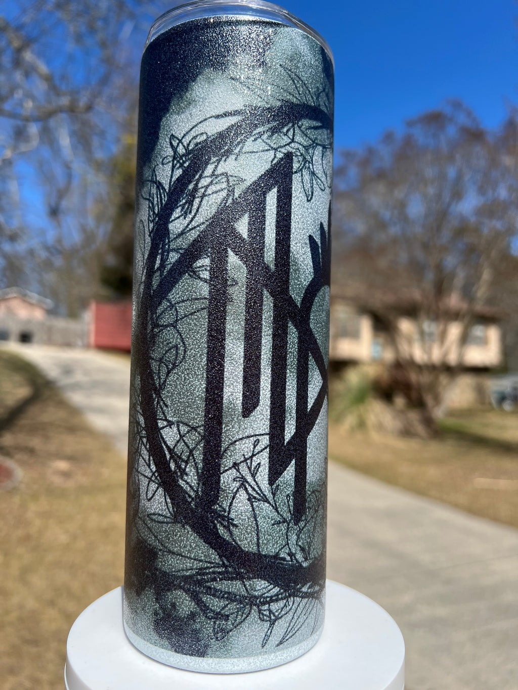 Glitter Token Floral tumbler - 20oz tumbler cup