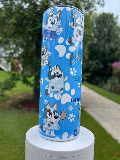 20oz Sassy Bluey Puppy Tumbler | Funny featuring bluey sassy puppy inspired artwork