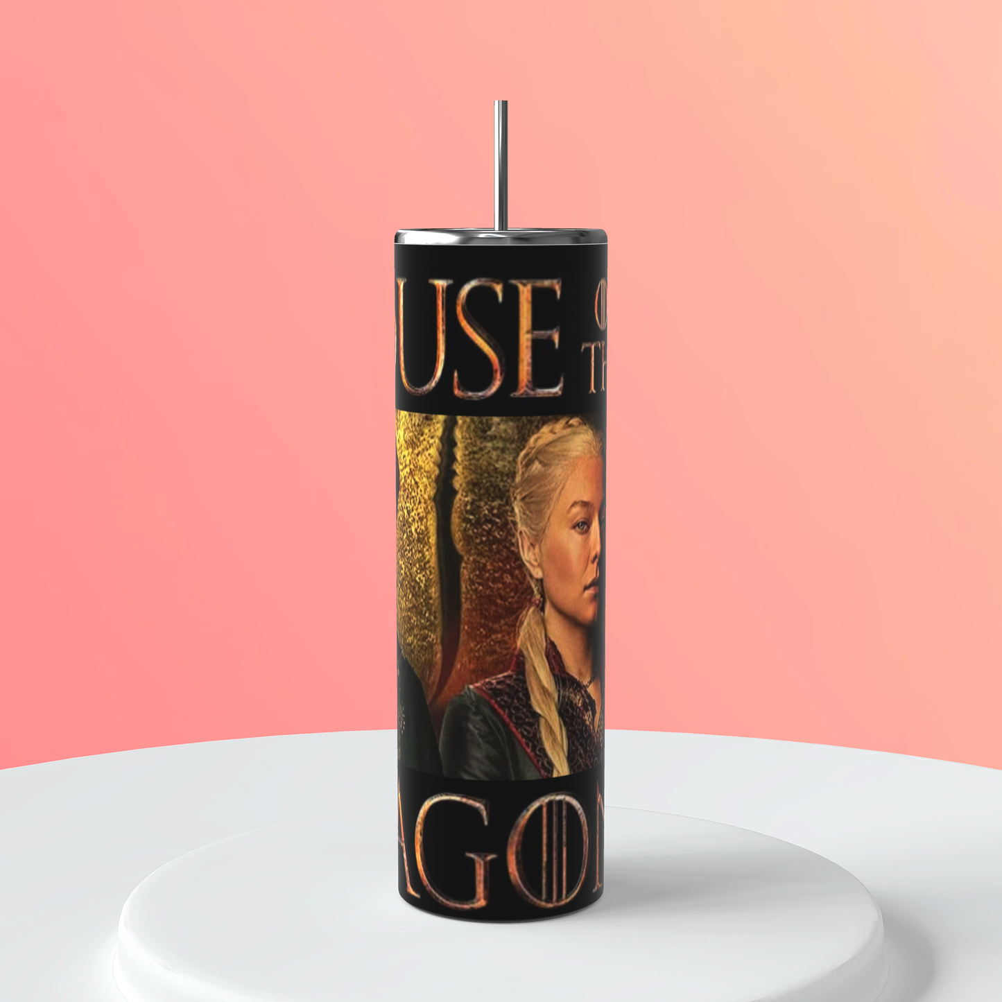 Dance of the Dragons Tumbler 20oz – Rhaenyra vs Alicent House of the Dragon Cup | Team Black vs Green Fantasy Tumbler featuring the design artwork