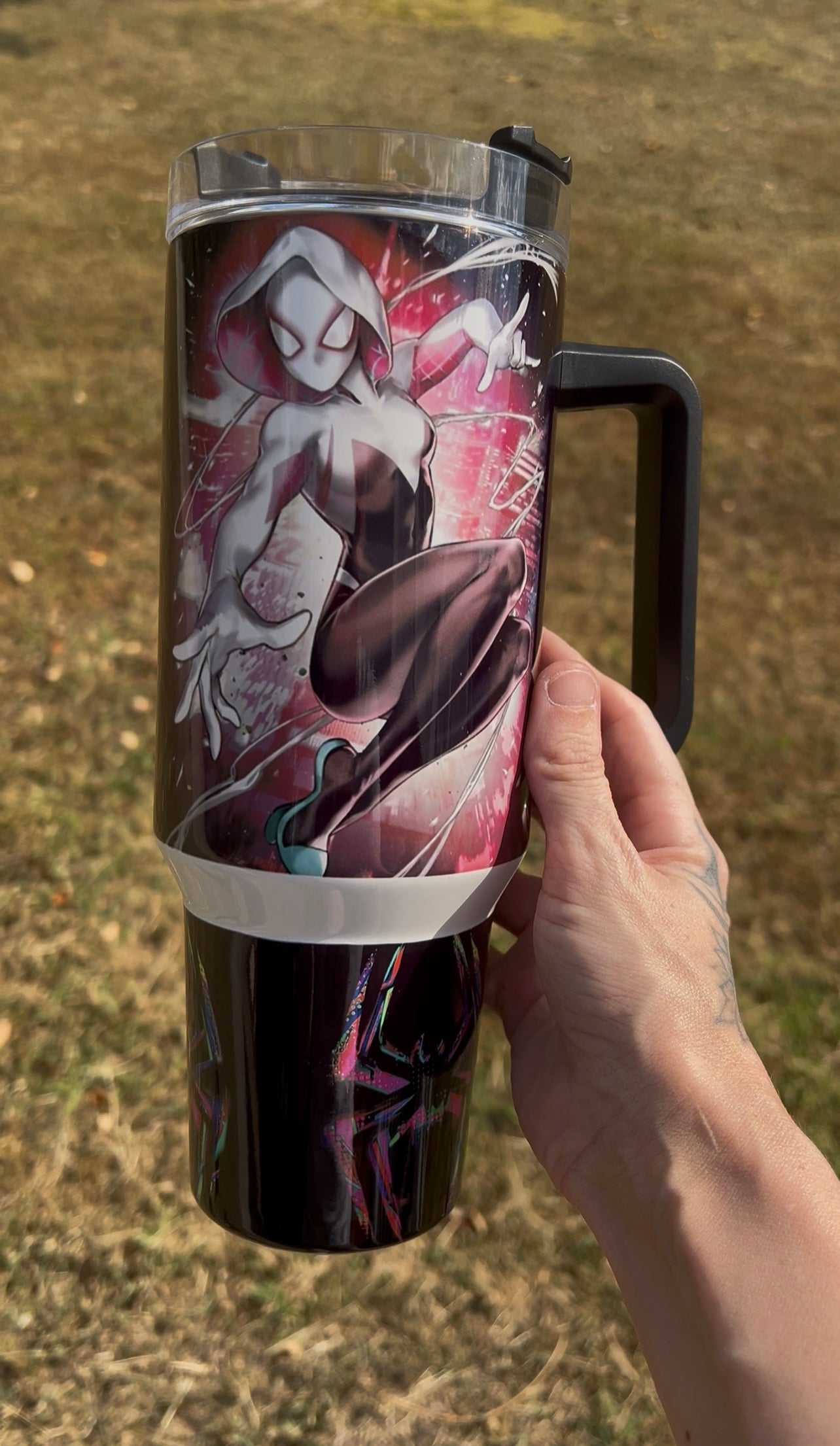 40oz Lady Ghost Spider style tumbler cup- stainless steel tumbler