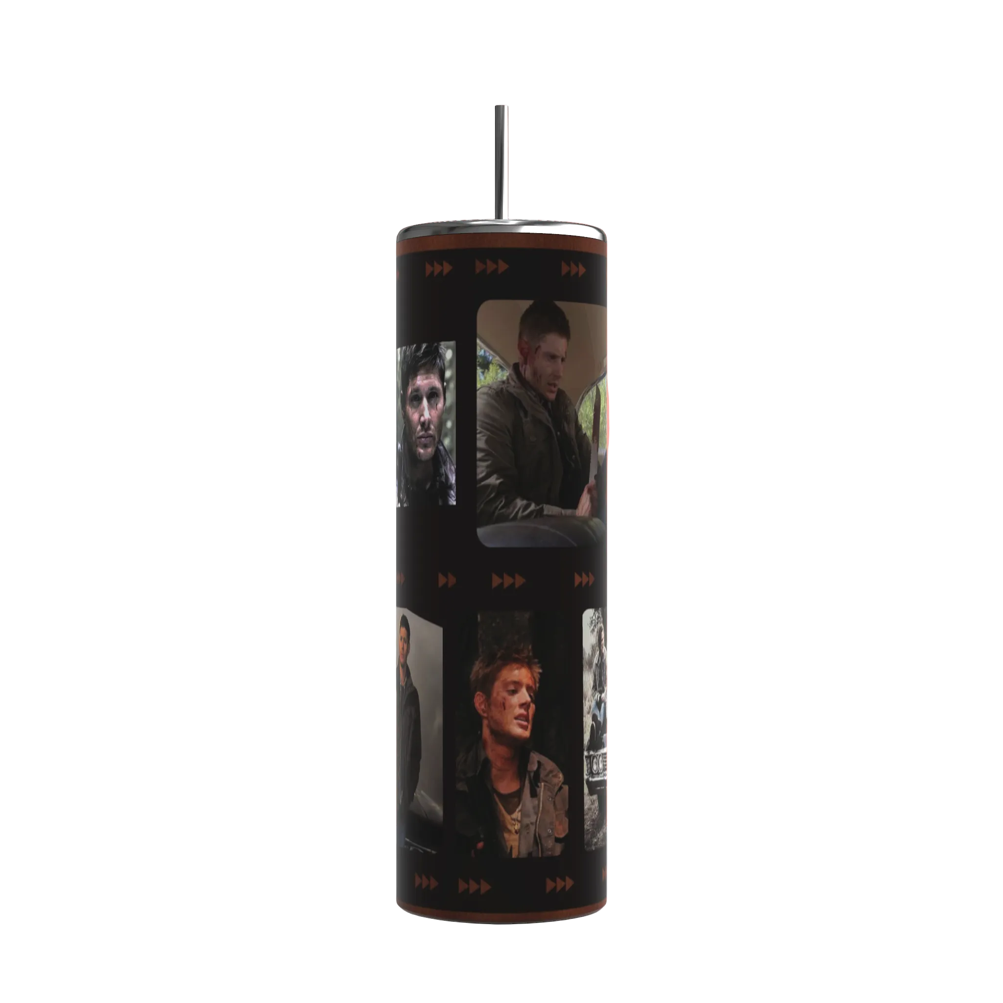Stainless steel fandom tumbler inspired by Dean Winchester and Supernatural nostalgia
