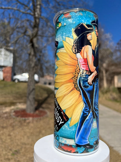 20oz Urban Cowboy Tumbler featuring urban cowboy western inspired artwork
