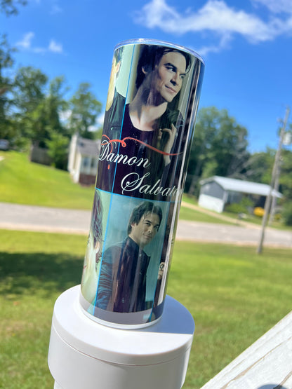 Damon Salvatore Collage 20oz Tumbler featuring the themed design