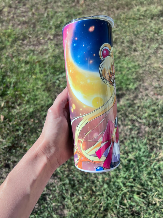 Sailor Moon 20oz Bright Color Tumbler featuring the fandom-inspired design