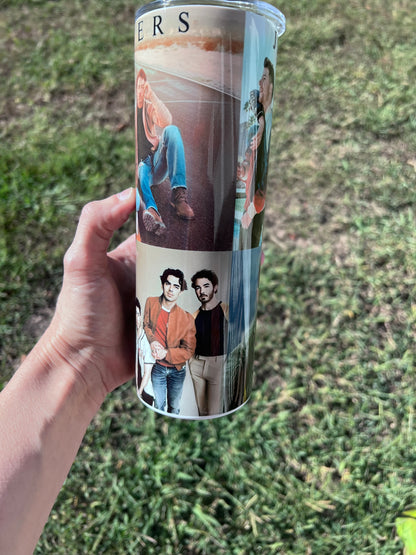 Jonas Brothers 20oz Skinny Tumbler featuring the fandom-inspired design