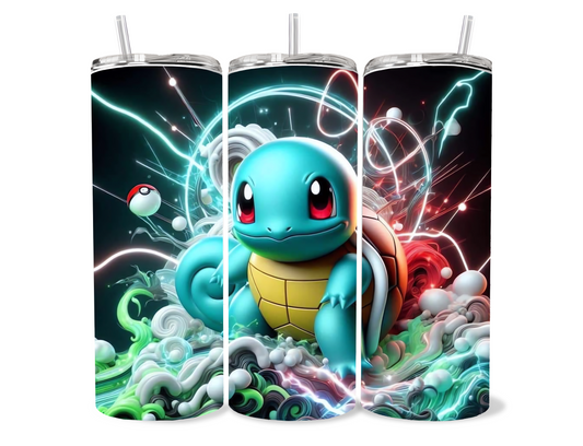 Squirtle Black bright colored tumbler