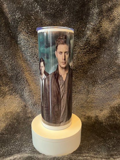 20oz Supernatural Tumbler | Dean & Sam Winchester featuring supernatural dean sam inspired artwork