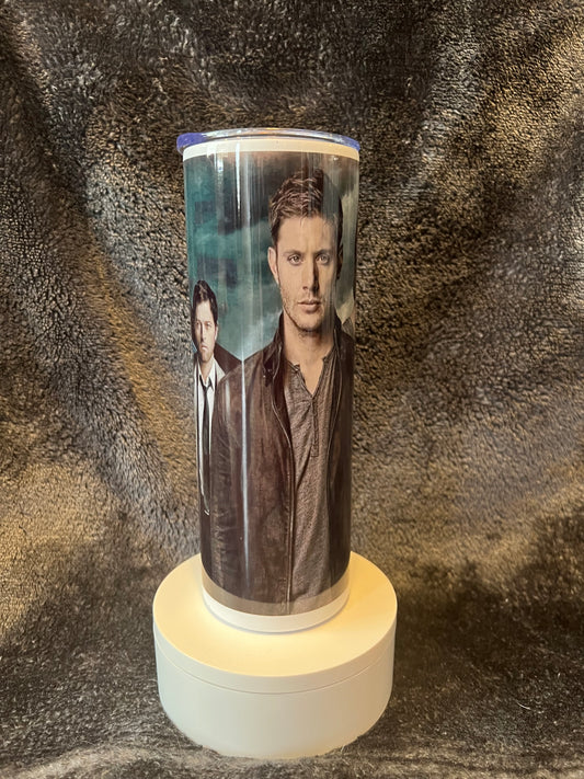 20oz Supernatural Tumbler | Dean & Sam Winchester featuring supernatural dean sam inspired artwork
