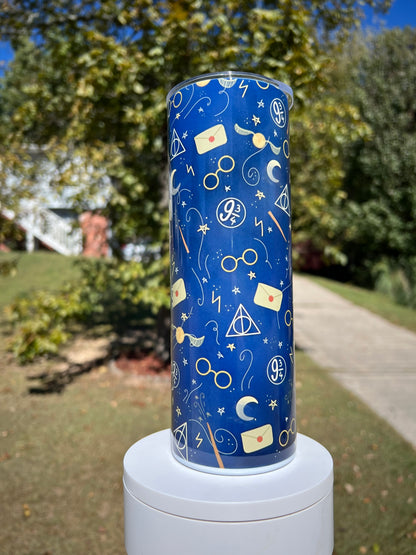 20oz Harry Potter Pattern Tumbler featuring harry potter inspired artwork