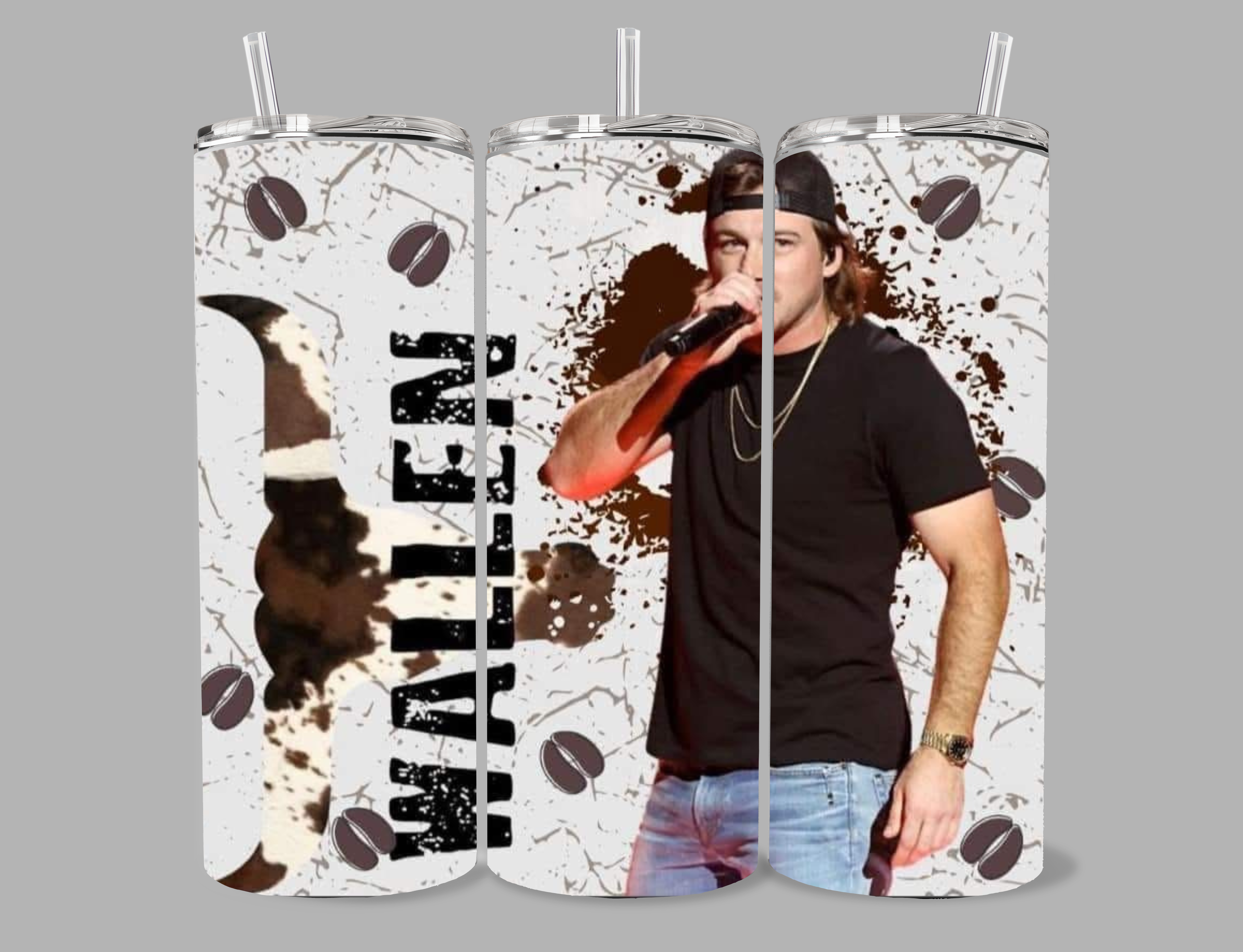     cow print morgan wallen tumbler 20oz country girl aesthetic cup