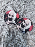 Art The Clown Horror Car Accessory Set | Terrifier Inspired Car Coasters & Vanity Plate | Spooky Horror Fan Car Decor
