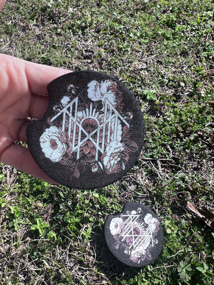 Floral Sleep Token Car Coaster Set | Aesthetic Car Accessories