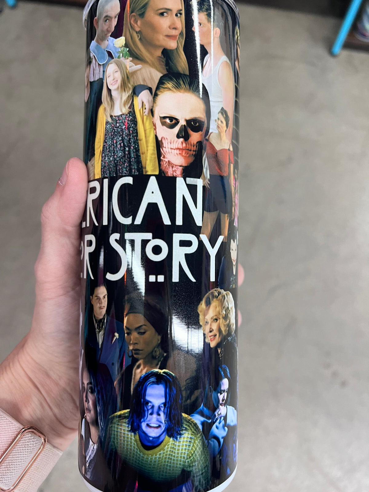20oz Custom Tumbler | American Horror Story Character Collage | Horror TV Fandom Cup